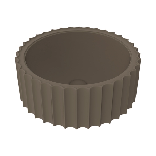 Immagine di Flaminia SETTECENTO CUT lavabo Ø 44 cm da appoggio, in ceramica, senza foro per rubinetteria e senza troppopieno, colore fango finitura opaco SECUTFAN