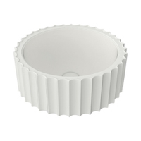 Immagine di Flaminia SETTECENTO CUT lavabo Ø 44 cm da appoggio, in ceramica, senza foro per rubinetteria e senza troppopieno, colore latte finitura opaco SECUTLAT