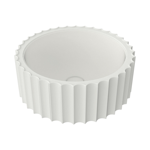 Immagine di Flaminia SETTECENTO CUT lavabo Ø 44 cm da appoggio, in ceramica, senza foro per rubinetteria e senza troppopieno, colore latte finitura opaco SECUTLAT