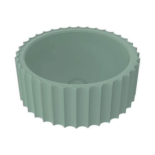 Immagine di Flaminia SETTECENTO CUT lavabo Ø 44 cm da appoggio, in ceramica, senza foro per rubinetteria e senza troppopieno, colore menta finitura opaco SECUTME