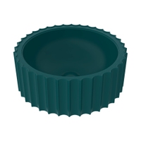 Immagine di Flaminia SETTECENTO CUT lavabo Ø 44 cm da appoggio, in ceramica, senza foro per rubinetteria e senza troppopieno, colore petrolio finitura opaco SECUTPET