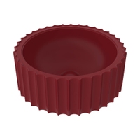 Immagine di Flaminia SETTECENTO CUT lavabo Ø 44 cm da appoggio, in ceramica, senza foro per rubinetteria e senza troppopieno, colore rosso rubens finitura opaco SECUTRRU
