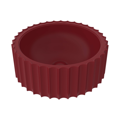 Immagine di Flaminia SETTECENTO CUT lavabo Ø 44 cm da appoggio, in ceramica, senza foro per rubinetteria e senza troppopieno, colore rosso rubens finitura opaco SECUTRRU