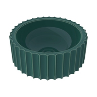 Immagine di Flaminia SETTECENTO CUT lavabo Ø 44 cm da appoggio, in ceramica, senza foro per rubinetteria e senza troppopieno, colore smeraldo finitura lucido SECUTSME