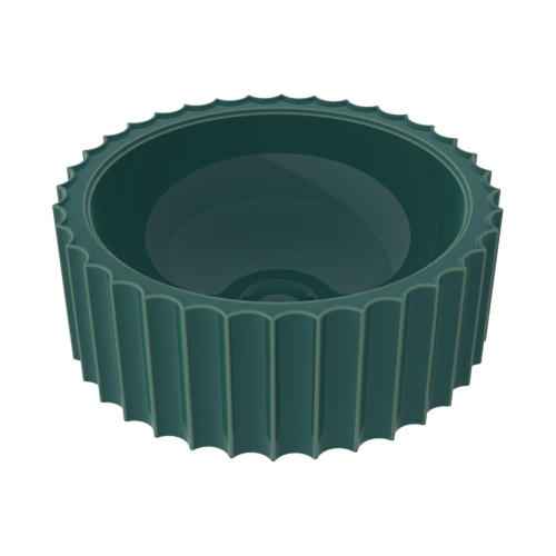 Immagine di Flaminia SETTECENTO CUT lavabo Ø 44 cm da appoggio, in ceramica, senza foro per rubinetteria e senza troppopieno, colore smeraldo finitura lucido SECUTSME