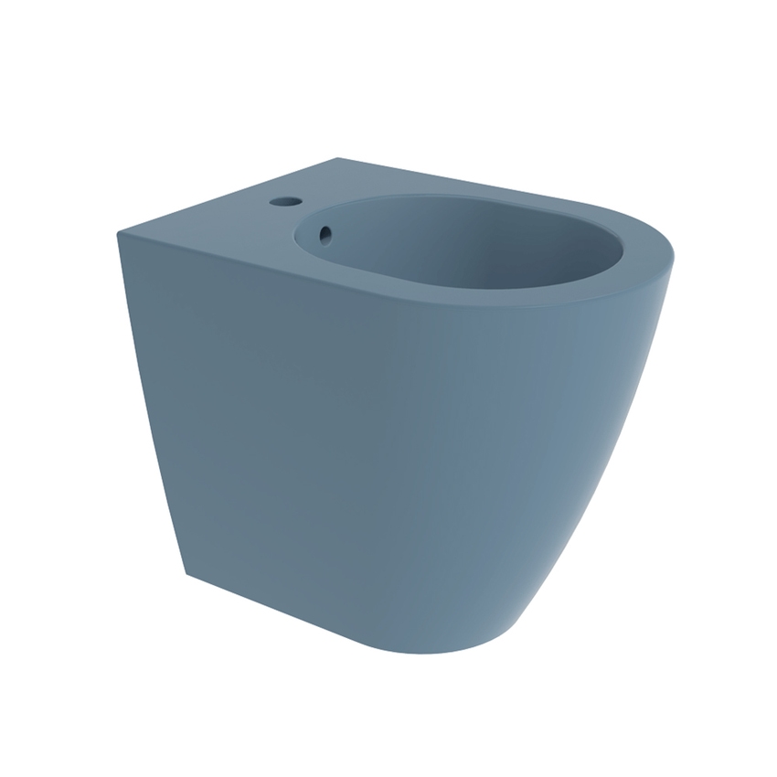 Immagine di Flaminia LINK51 set sanitari back to wall, vaso con scarico S/P, sistema gosilent® e coprivaso slim con discesa rallentata, bidet monoforo con troppopieno, colore nuvola finitura opaco LK119GNUV+LK219NUV+LKCW10NUV