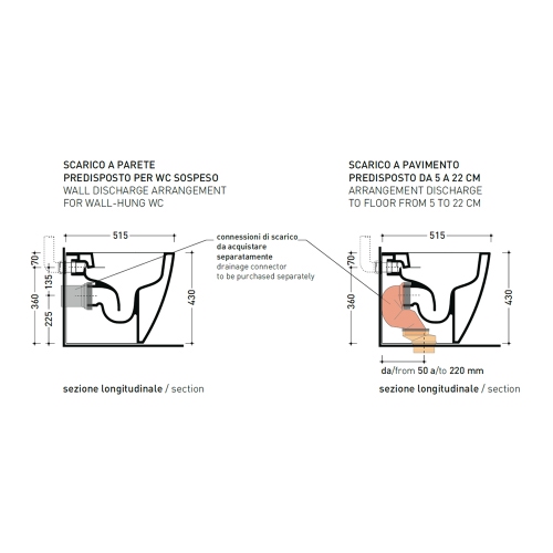 Immagine di Flaminia LINK51 vaso back to wall con sistema goclean®, scarico S/P, senza sedile, per ristrutturazioni, colore bianco finitura lucido LK119RG