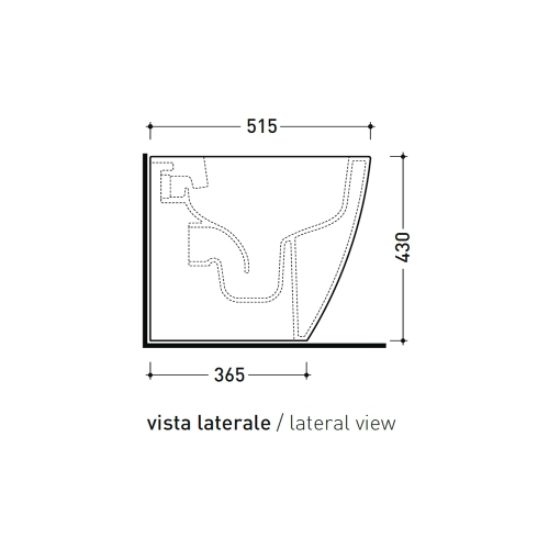 Immagine di Flaminia LINK51 vaso back to wall con sistema goclean®, scarico S/P, senza sedile, per ristrutturazioni, colore bianco finitura lucido LK119RG