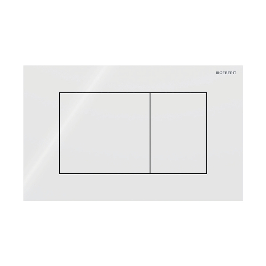 Immagine di Geberit SIGMA40 placca di comando per risciacquo a due quantità, colore bianco finitura vetro lucido 115.629.SI.1