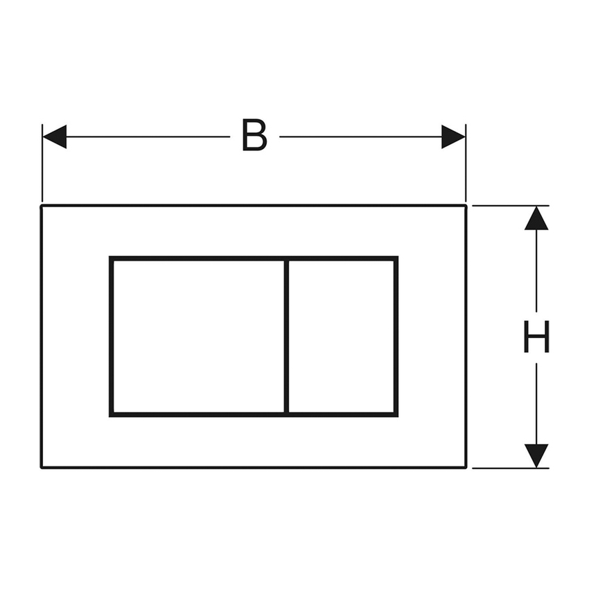 Immagine di Geberit SIGMA40 placca di comando per risciacquo a due quantità, colore bianco finitura vetro lucido 115.629.SI.1