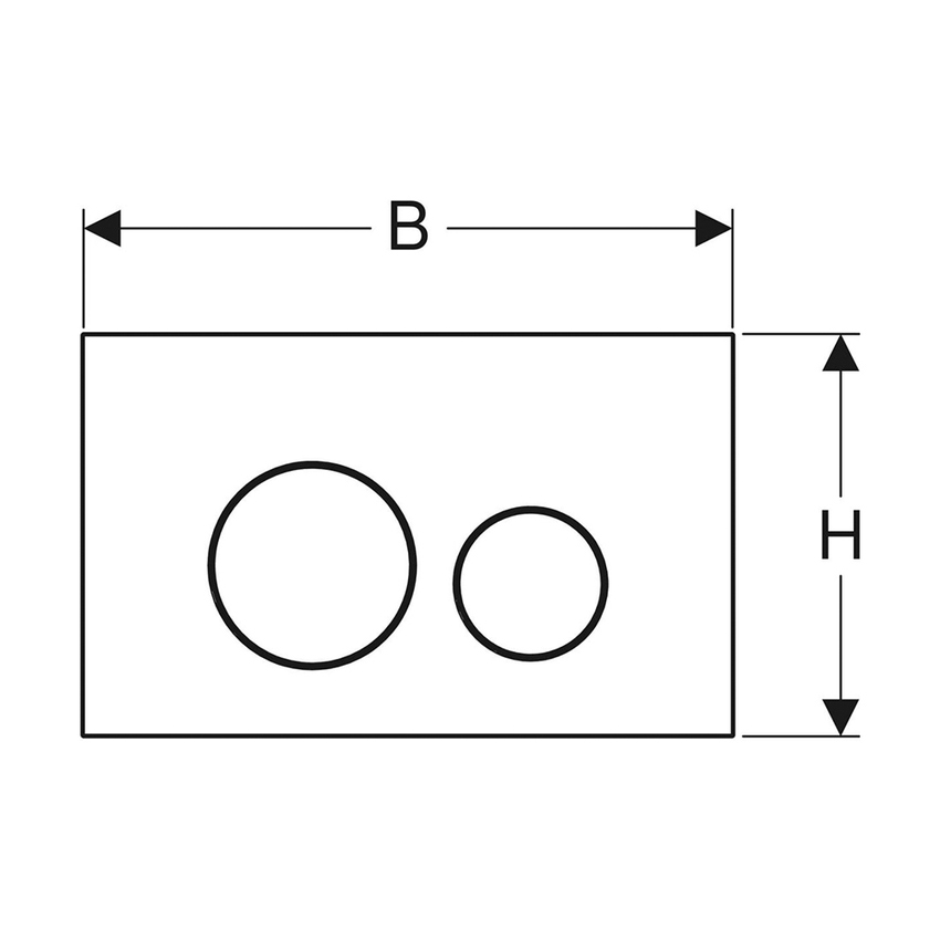 Immagine di Geberit SIGMA40 placca di comando per risciacquo a due quantità, tasti rotondi, colore bianco finitura vetro lucido 115.628.SI.1