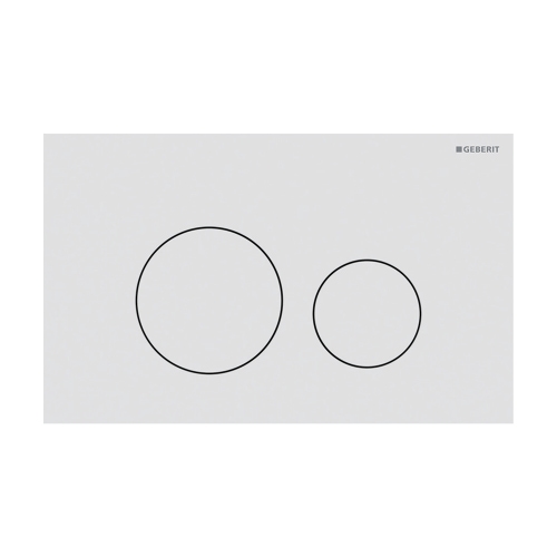 Immagine di Geberit SIGMA40 placca di comando per risciacquo a due quantità, tasti rotondi, colore bianco finitura opaco 115.628.JT.1