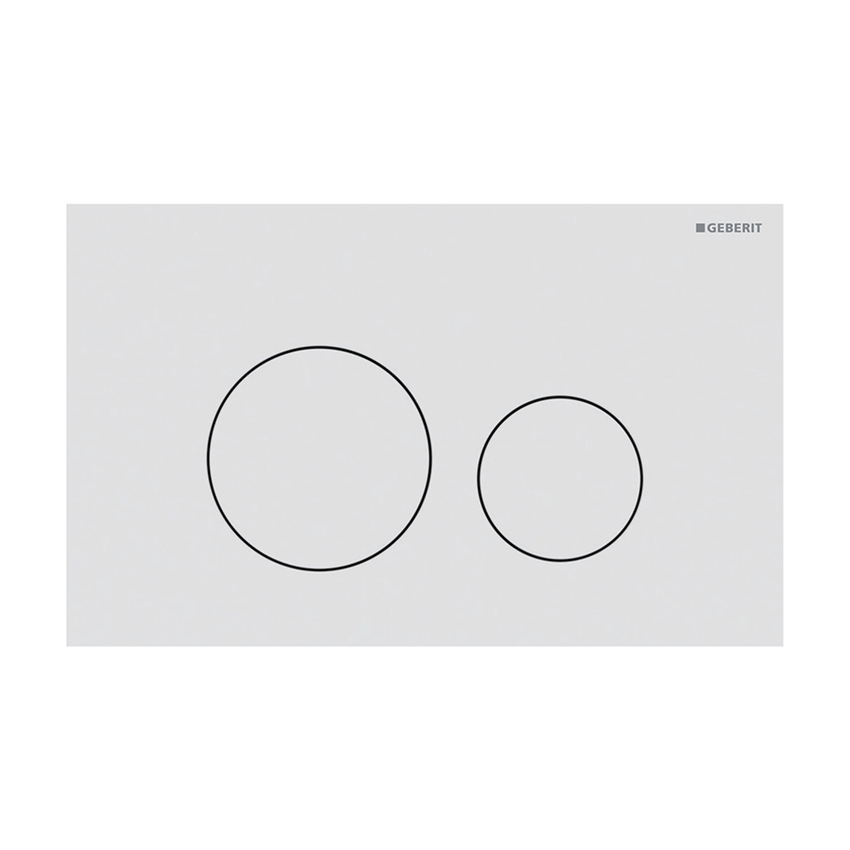 Immagine di Geberit SIGMA40 placca di comando per risciacquo a due quantità, tasti rotondi, colore bianco finitura opaco 115.628.JT.1