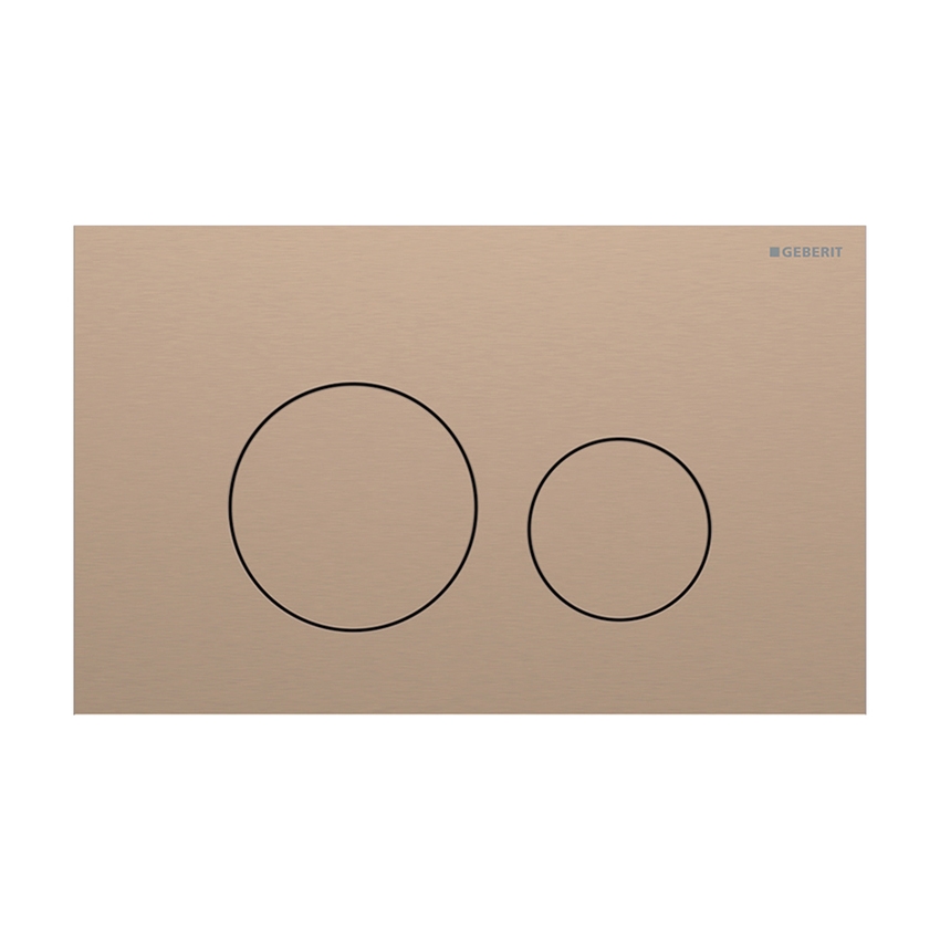 Immagine di Geberit SIGMA40 placca di comando per risciacquo a due quantità, tasti rotondi, colore oro rosso finitura spazzolato 115.628.QB.1