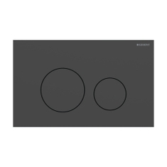 Immagine di Geberit SIGMA40 placca di comando per risciacquo a due quantità, tasti rotondi, colore nero cromato finitura spazzolato 115.628.QD.1