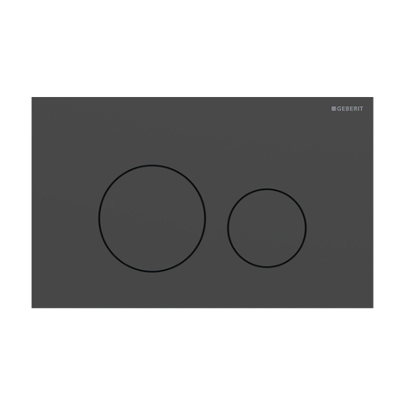 Immagine di Geberit SIGMA40 placca di comando per risciacquo a due quantità, tasti rotondi, colore nero cromato finitura spazzolato 115.628.QD.1