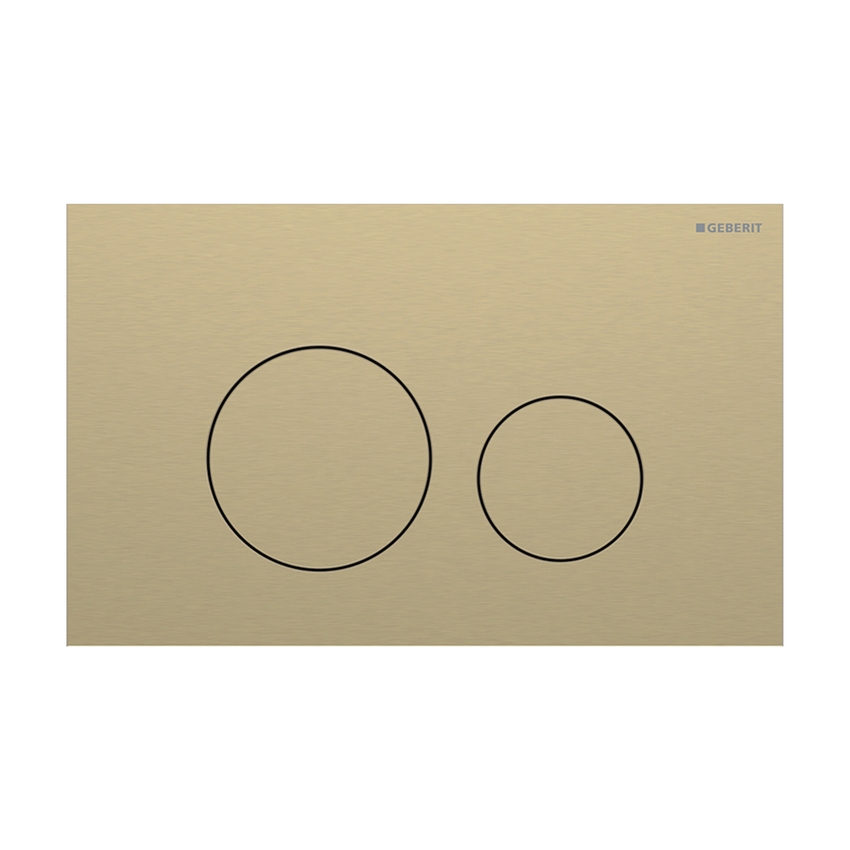Immagine di Geberit SIGMA40 placca di comando per risciacquo a due quantità, tasti rotondi, colore ottone finitura spazzolato 115.628.QF.1