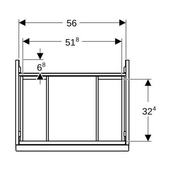 Immagine di Geberit ACANTO mobile sottolavabo sospeso L.60 cm, per lavabo standard e slim, con un cassetto esterno e interno, corpo colore bianco finitura lucido, cassetti colore bianco finitura vetro lucido 503.003.01.2