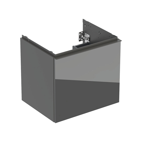 Immagine di Geberit ACANTO mobile sottolavabo sospeso L.60 cm, per lavabo standard e slim, con un cassetto esterno e interno, corpo colore lava finitura opaco, cassetti colore lava finitura vetro lucido 503.003.JK.2
