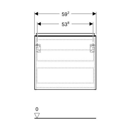 Immagine di Geberit ACANTO mobile sottolavabo sospeso L.60 cm, per lavabo standard e slim, con un cassetto esterno e interno, corpo colore lava finitura opaco, cassetti colore lava finitura vetro lucido 503.003.JK.2