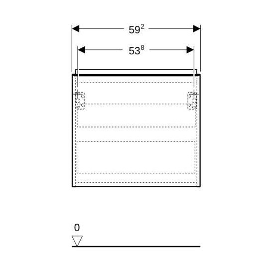 Immagine di Geberit ACANTO mobile sottolavabo sospeso L.60 cm, per lavabo standard e slim, con un cassetto esterno e interno, corpo colore lava finitura opaco, cassetti colore lava finitura vetro lucido 503.003.JK.2