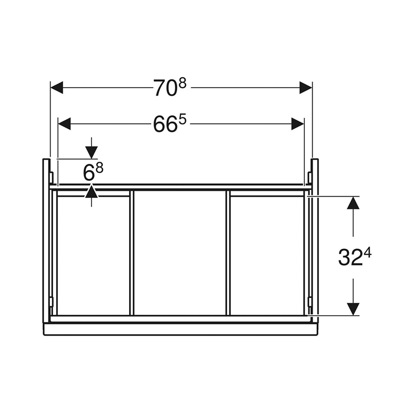 Immagine di Geberit ACANTO mobile sottolavabo sospeso L.75 cm, per lavabo standard e slim, con un cassetto esterno e interno, corpo colore lava finitura opaco, cassetti colore lava finitura vetro lucido 503.004.JK.2