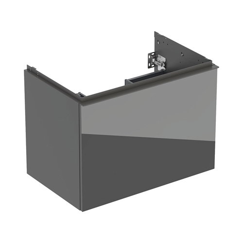 Immagine di Geberit ACANTO mobile sottolavabo sospeso L.75 cm, per lavabo standard e slim, con un cassetto esterno e interno, corpo colore lava finitura opaco, cassetti colore lava finitura vetro lucido 503.004.JK.2