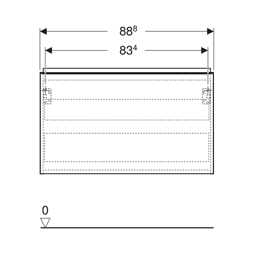 Immagine di Geberit ACANTO mobile sottolavabo sospeso L.90 cm, per lavabo standard e slim, con un cassetto esterno e interno, corpo colore lava finitura opaco, cassetti colore lava finitura vetro lucido 503.005.JK.2