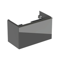 Immagine di Geberit ACANTO mobile sottolavabo sospeso L.90 cm, per lavabo standard e slim, con un cassetto esterno e interno, corpo colore lava finitura opaco, cassetti colore lava finitura vetro lucido 503.005.JK.2