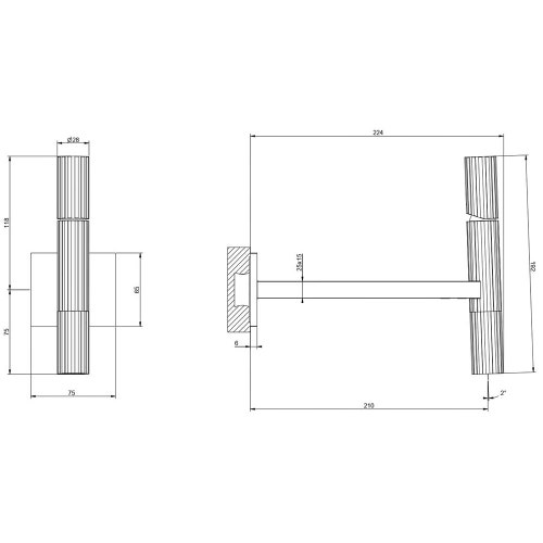Immagine di Gessi INCASTRI parte esterna miscelatore lavabo da parete P.22,4 cm, finitura cromo 75288#031