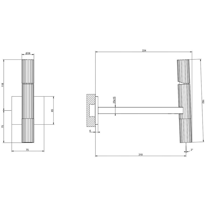 Immagine di Gessi INCASTRI parte esterna miscelatore lavabo da parete P.22,4 cm, finitura cromo 75288#031
