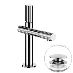 Immagine di Gessi INCASTRI miscelatore lavabo H.21,2 cm, con scarico Stop&Go, con flessibili, finitura cromo 75051#031