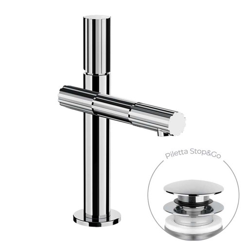 Immagine di Gessi INCASTRI miscelatore lavabo H.21,2 cm, con scarico Stop&Go, con flessibili, finitura cromo 75051#031