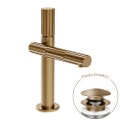 Immagine di Gessi INCASTRI miscelatore lavabo H.21,2 cm, con scarico Stop&Go, con flessibili, finitura warm bronze brushed PVD 75051#726