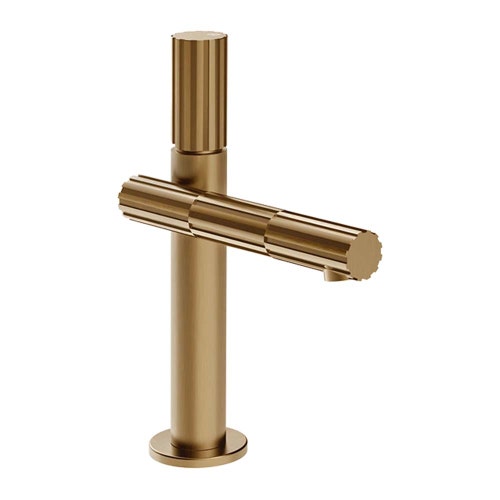 Immagine di Gessi INCASTRI miscelatore lavabo H.21,2 cm, senza scarico, con flessibili, finitura warm bronze brushed PVD 75002#726