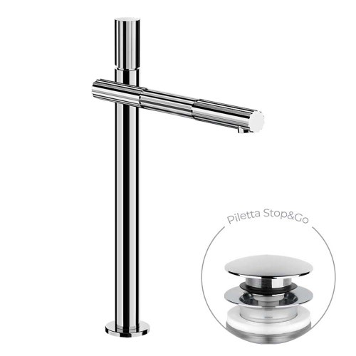 Immagine di Gessi INCASTRI miscelatore lavabo H.36,2 cm, con scarico Stop&Go, con flessibili, finitura cromo 75053#031