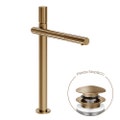 Immagine di Gessi INCASTRI miscelatore lavabo H.36,2 cm, con scarico Stop&Go, con flessibili, finitura warm bronze brushed PVD 75053#726