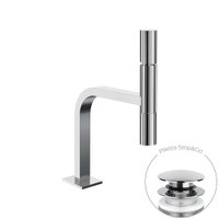 Immagine di Gessi INCASTRI miscelatore lavabo H.31,1 cm, con scarico Stop&Go, con flessibili, finitura cromo 75251#031