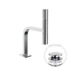Immagine di Gessi INCASTRI miscelatore lavabo H.31,1 cm, con scarico Stop&Go, con flessibili, finitura cromo 75251#031