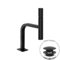 Immagine di Gessi INCASTRI miscelatore lavabo H.31,1 cm, con scarico Stop&Go, con flessibili, colore nero finitura opaco 75251#299