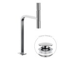 Immagine di Gessi INCASTRI miscelatore lavabo H.46,1 cm, con scarico Stop&Go, con flessibili, finitura cromo 75253#031