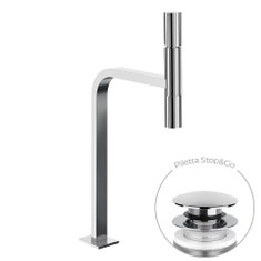 Immagine di Gessi INCASTRI miscelatore lavabo H.46,1 cm, con scarico Stop&Go, con flessibili, finitura cromo 75253#031
