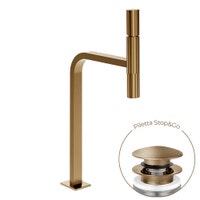 Immagine di Gessi INCASTRI miscelatore lavabo H.46,1 cm, con scarico Stop&Go, con flessibili, finitura warm bronze brushed PVD 75253#726