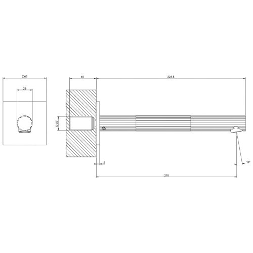 Immagine di Gessi INCASTRI bocca lavabo da parete, colore nero finitura opaco 75102#299
