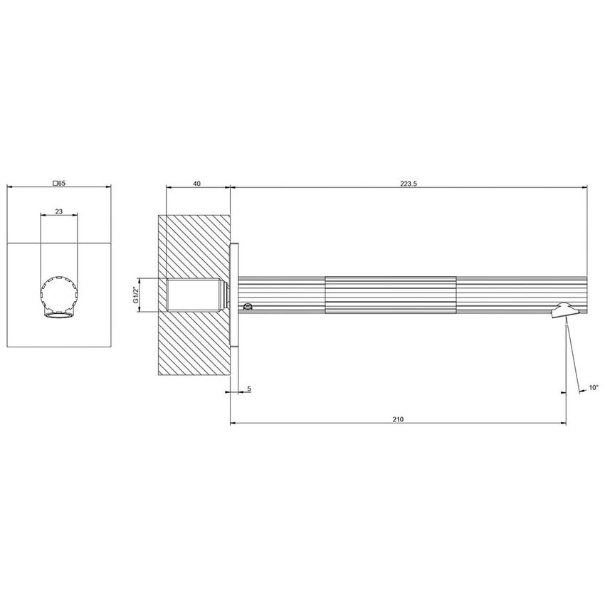 Immagine di Gessi INCASTRI bocca lavabo da parete, colore nero finitura opaco 75102#299
