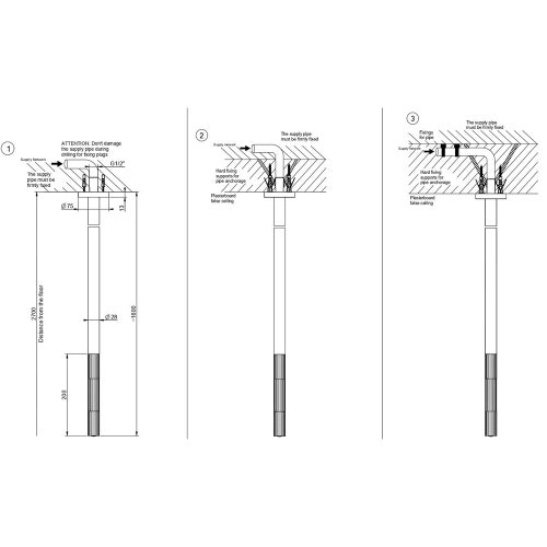 Immagine di Gessi INCASTRI bocca da soffitto, colore nero finitura opaco 75099#299