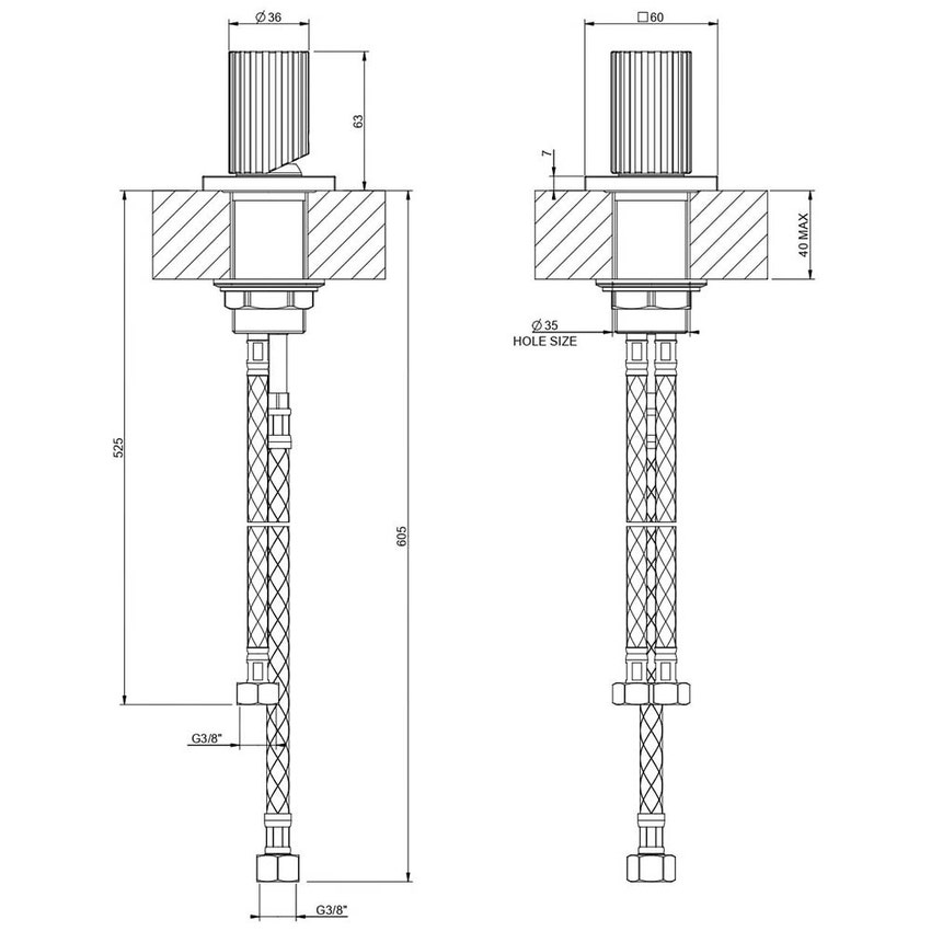 Immagine di Gessi INCASTRI comando remoto da banco, miscelazione meccanica, finitura cromo 75100#031