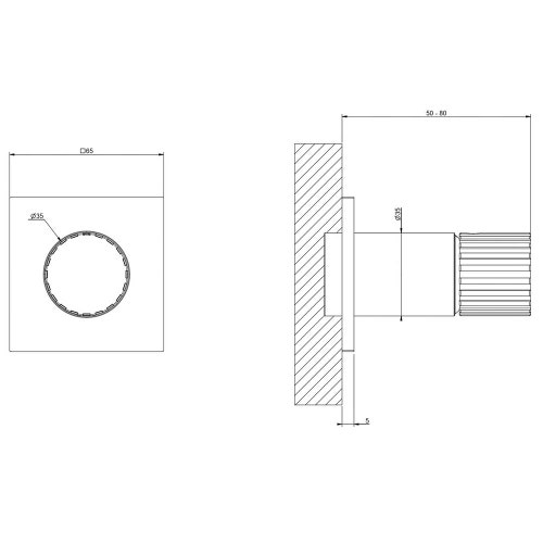 Immagine di Gessi INCASTRI comando remoto da parete, miscelazione meccanica, finitura cromo 75109#031