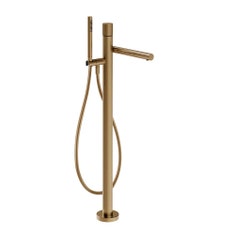 Immagine di Gessi INCASTRI miscelatore vasca, miscelazione meccanica, con deviatore automatico e doccetta anticalcare, finitura warm bronze brushed PVD 75028#726