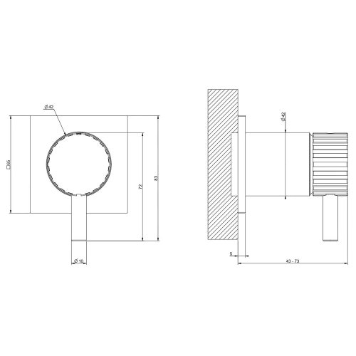 Immagine di Gessi INCASTRI miscelatore doccia a una via, miscelazione meccanica, finitura cromo 75061#031
